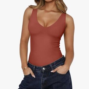 ReoRia Brown Fitted Bodysuit